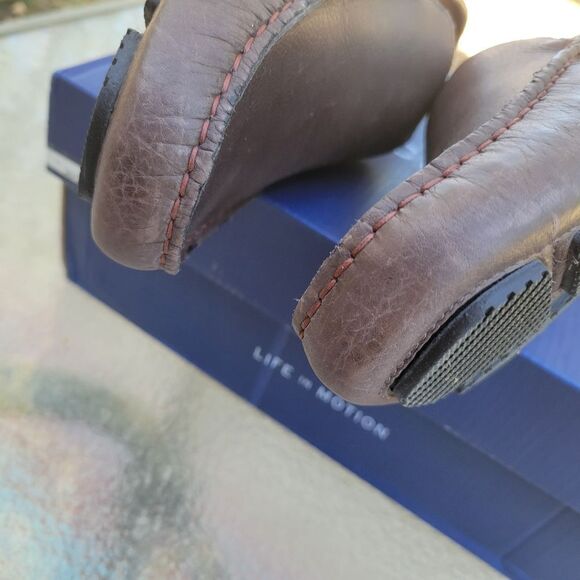 NEW ROCKPORT LEATHER DRIVERS BROWN SLIP ON PREPPY LOAFERS 7 1/2 MENS 7.5 BOX NWT - Picture 4 of 6
